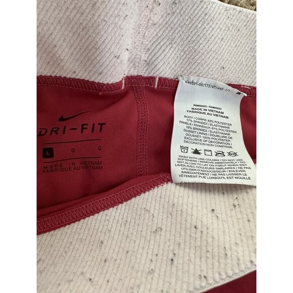 Nike Pro Dri Fit Compression Leggings Red Women Size Large Mesh Calf - Picture 3 of 6